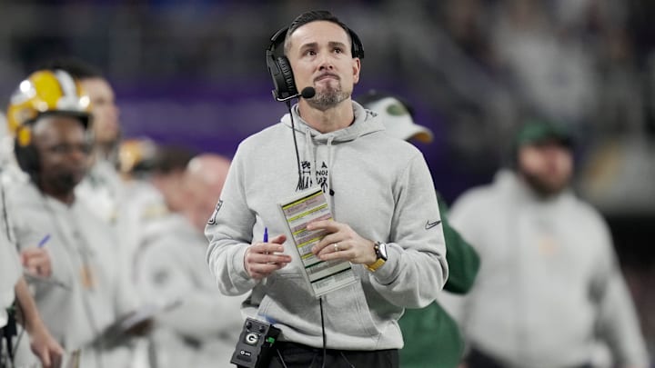 Green Bay Packers head coach Matt LaFleur is shown during the fourth quarter of their game Sunday, December 29, 2024 at U.S. Bank Stadium in Minneapolis, Minnesota. The Minnesota Vikings beat the Green Bay Packers 27-25.
