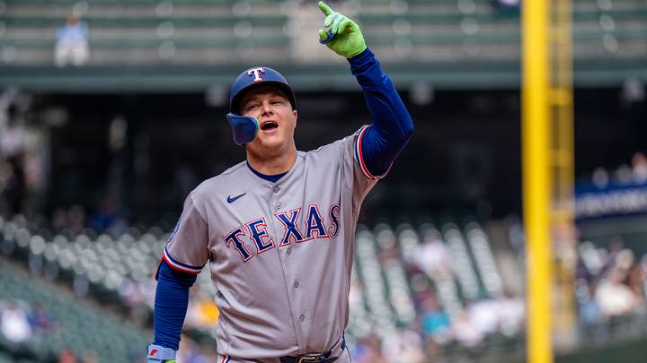Texas Rangers designated hitter Joc Pederson (3) celebrates after hitting a two-run home run. Credit: Stephen Brashear-Imagn Images Texas Rangers designated hitter Joc Pederson (3) celebrates after hitting a two-run home run. Credit: Stephen Brashear-Imagn Images