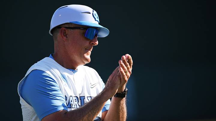 Jun 5, 2026; Chapel Hill, NC, USA; North Carolina Tar Heels head coach Scott Forbes reacts during the seventh inning against the USC Trojans at Boshamer Stadium. Mandatory Credit: Zachary Taft-Imagn Images Jun 5, 2026; Chapel Hill, NC, USA; North Carolina Tar Heels head coach Scott Forbes reacts during the seventh inning against the USC Trojans at Boshamer Stadium. Mandatory Credit: Zachary Taft-Imagn Images