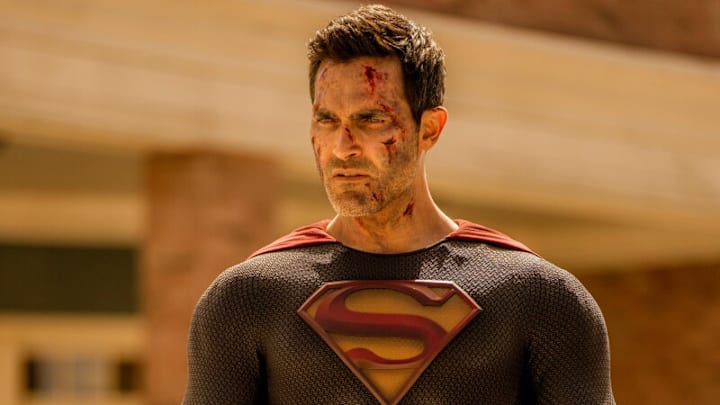 Superman and Lois -- "It Went by So Fast" -- Image Number: "SML410_0262r" -- Pictured (L-R): Tyler Hoechlin as Superman -- Photo Credit: Colin Bentley/The CW -- © 2024 The CW Network, LLC. All Rights Reserved.