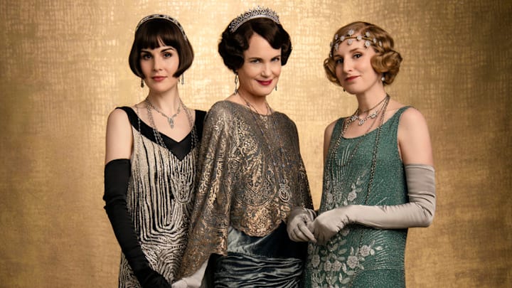 NBC'S RETURN TO DOWNTON ABBEY: A GRAND EVENT -- "Downton Abbey" -- Pictured: Michelle Dockery as Lady Mary Talbot, Elizabeth McGovern as Lady Grantham and Laura Carmichael as Lady Hexham -- (Photo by: Jason Bell/Focus Features)