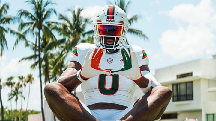 Oaks Christian (California) four-star edge-rusher Hayden Lowe on a visit to Miami