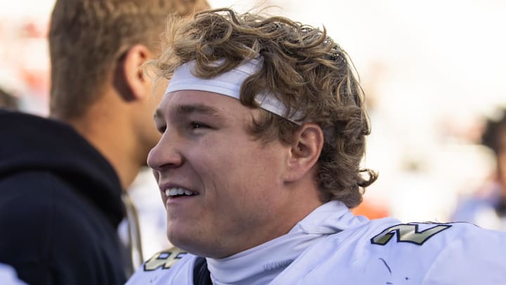 Oct 19, 2024; Tucson, Arizona, USA; Colorado Buffaloes safety Ben Finneseth (28) against the Arizona Wildcats at Arizona Stadium. Mandatory Credit: Mark J. Rebilas-Imagn Images