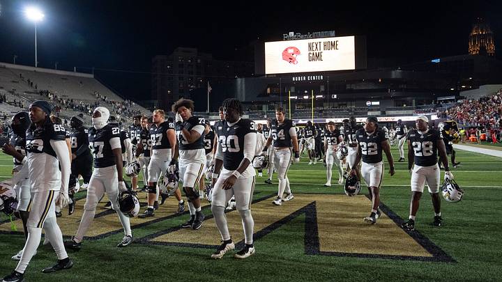 Vanderbilt players walk off the field after losing to the Arkansas Razorbacks at FirstBank Stadium in Nashville on Saturday, Oct. 17, 2026. Vanderbilt players walk off the field after losing to the Arkansas Razorbacks at FirstBank Stadium in Nashville on Saturday, Oct. 17, 2026.