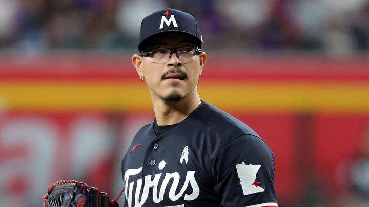 Jun 21, 2026; Phoenix, Arizona, USA; Minnesota Twins pitcher Anthony Banda against the Arizona Diamondbacks at Chase Field. Mandatory Credit: Mark J. Rebilas-Imagn Images
