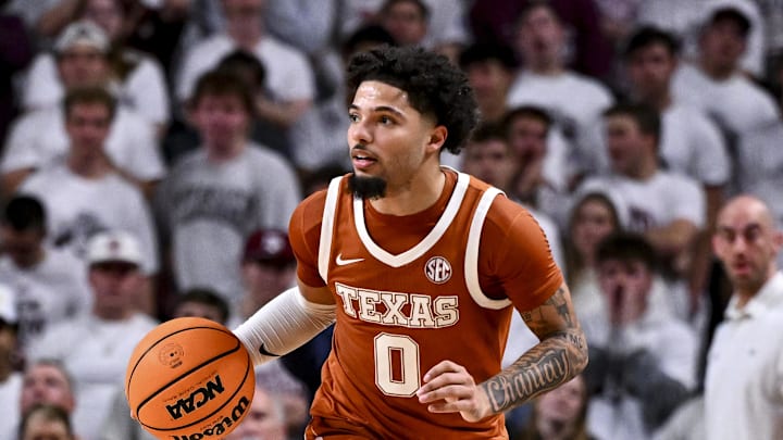Texas Longhorns guard Jordan Pope against the Texas A&M Aggies at Reed Arena.