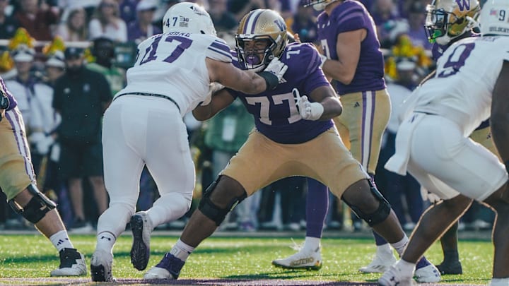 Maximus McCree provides pocket protection against Northwestern.