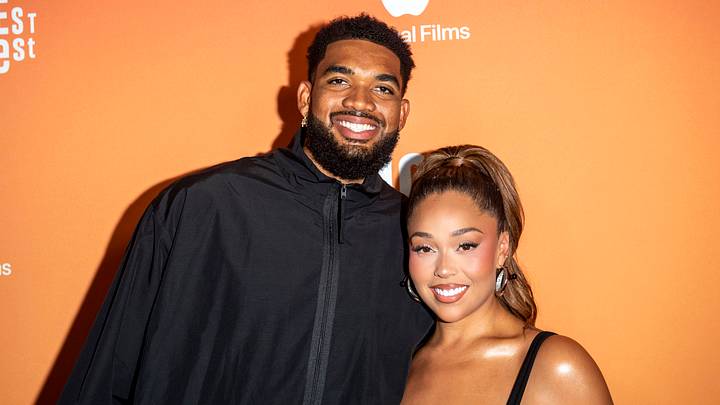 Karl-Anthony Towns and Jordyn Woods attend the Highest 2 Lowest New York Premiere at Brooklyn Academy of Music. New York United States