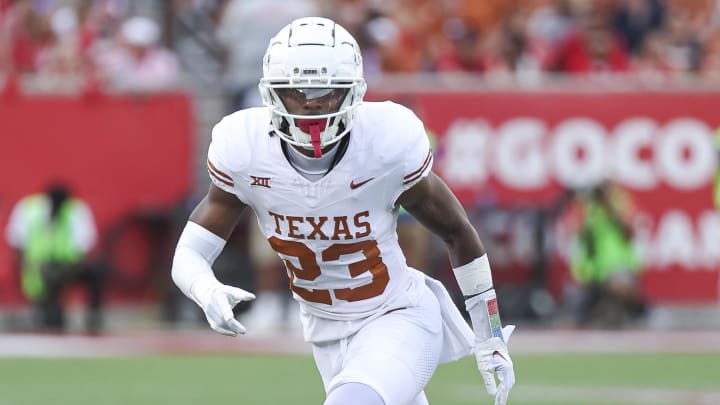 Oct 21, 2023; Houston, Texas, USA; Texas Longhorns defensive back Jahdae Barron (23) in action during the game against the Houston Cougars at TDECU Stadium. Mandatory Credit: Troy Taormina-USA TODAY Sports Oct 21, 2023; Houston, Texas, USA; Texas Longhorns defensive back Jahdae Barron (23) in action during the game against the Houston Cougars at TDECU Stadium. Mandatory Credit: Troy Taormina-USA TODAY Sports