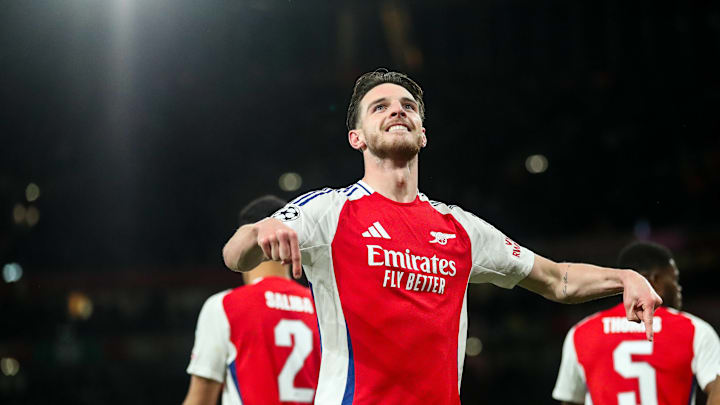 Declan Rice scored two beautiful free kicks as Arsenal hold a three goal lead on aggregate in the Champions League.