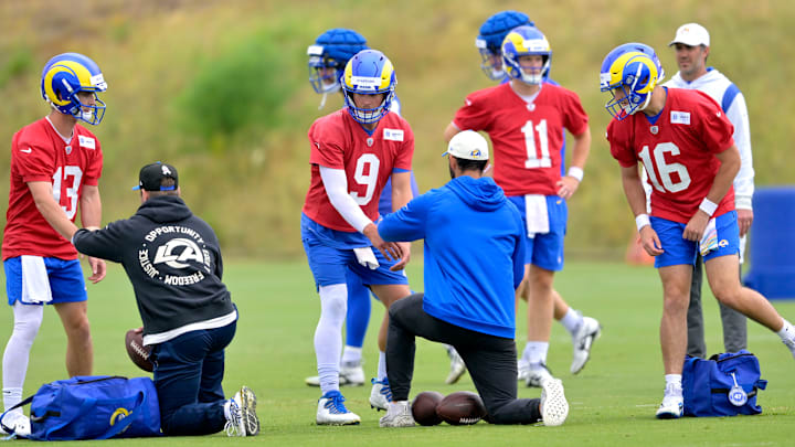 Los Angeles Rams Offseason Workout, Stetson Bennett, Matthew Stafford, Dresser Winn