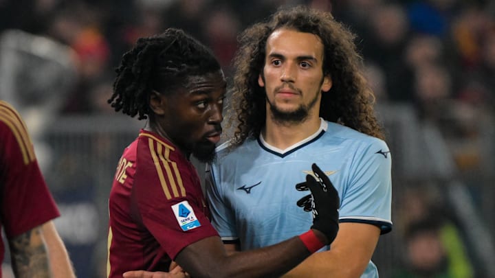 Manu Koné et Mattéo Guendouzi ont eu une altercation lors du derby de Rome.