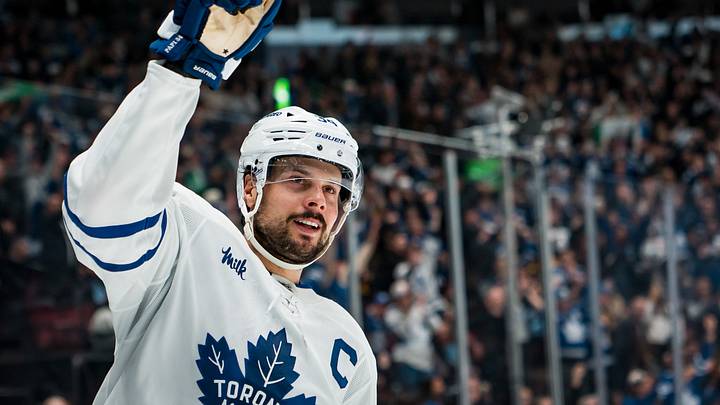 Jan 31, 2026; Vancouver, British Columbia, CAN; Toronto Maple Leafs forward Auston Matthews (34) celebrates his game-winning shootout goal against the Vancouver Canucks at Rogers Arena. Mandatory Credit: Bob Frid-Imagn Images Jan 31, 2026; Vancouver, British Columbia, CAN; Toronto Maple Leafs forward Auston Matthews (34) celebrates his game-winning shootout goal against the Vancouver Canucks at Rogers Arena. Mandatory Credit: Bob Frid-Imagn Images