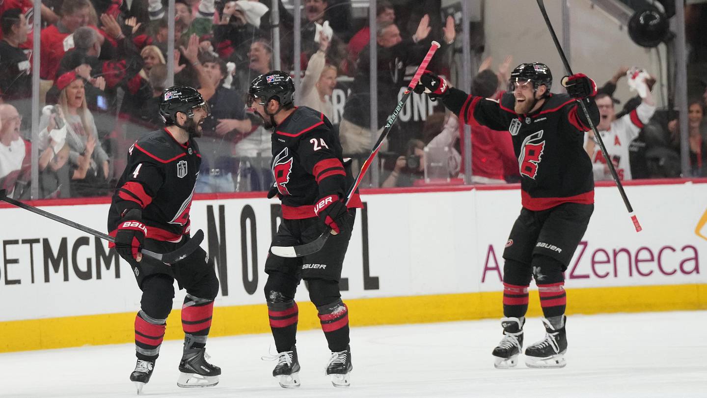 Jarvis caps the Canes' comeback with the overtime winner, knots the series in Game 2