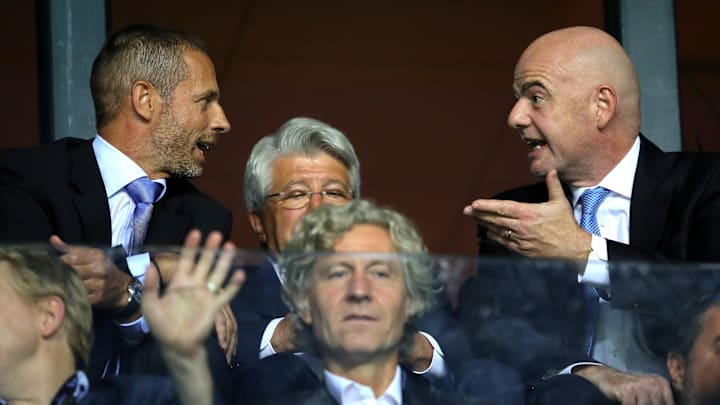 Momentan nicht so gut aufeinander zu sprechen: Aleksander Ceferin und Gianni Infantino (beim spanischen Supercup-Finale)