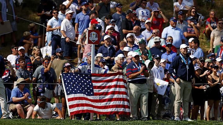 Ryder Cup fans are being encouraged to attend earlier on Friday as a result of enhanced security around President Trump visiting.