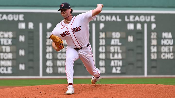 Jul 22, 2026; Boston, Massachusetts, USA; Boston Red Sox starting pitcher Jake Bennett (64) pitches against the Baltimore Orioles  during the first inning at Fenway Park. Mandatory Credit: Eric Canha-Imagn Images