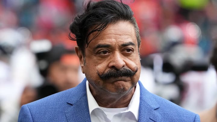 Oct 30, 2022; London, United Kingdom; Jacksonville Jaguars owner Shad Khan aka Shahid Khan reacts during an NFL International Series game against the Denver Broncos at Wembley Stadium. The Broncos defeated the Jaguars 21-17. 