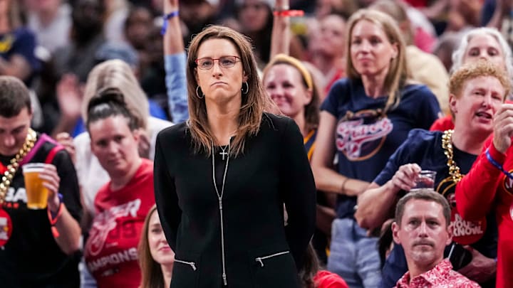 Indiana Fever head coach Stephanie White watches the action Indiana Fever head coach Stephanie White watches the action