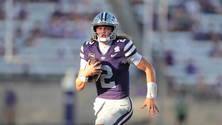 Kansas State Wildcats quarterback Avery Johnson (2) runs the ball against Houston Cougars during the game inside Bill Snyder Family Stadium in Manhattan, Kansas, on Oct. 10, 2026. Kansas State Wildcats quarterback Avery Johnson (2) runs the ball against Houston Cougars during the game inside Bill Snyder Family Stadium in Manhattan, Kansas, on Oct. 10, 2026.