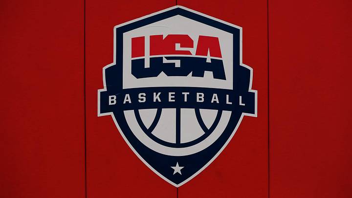 Oct 6, 2018; Colorado Springs, CO, USA; A general view of the USA Basketball logo at the U.S. Olympic Training Center. Mandatory Credit: Isaiah J. Downing-Imagn Images