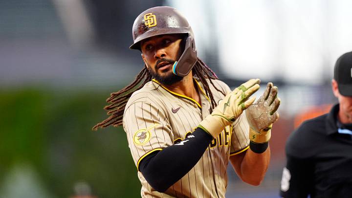 Sep. 15, 2026; Denver, Colorado, USA: San Diego Padres right fielder Fernando Tatis Jr. (23) reacts after hitting a solo home run in the first inning against the Colorado Rockies at Coors Field. Mandatory Credit: Ron Chenoy-Imagn Images. Sep. 15, 2026; Denver, Colorado, USA: San Diego Padres right fielder Fernando Tatis Jr. (23) reacts after hitting a solo home run in the first inning against the Colorado Rockies at Coors Field. Mandatory Credit: Ron Chenoy-Imagn Images.
