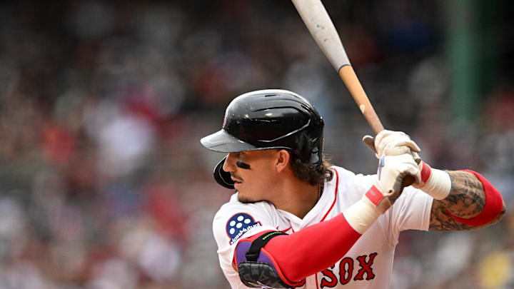 May 25, 2025; Boston, Massachusetts, USA; Boston Red Sox left fielder Jarren Duran (16) bats against the Baltimore Orioles during the first inning at Fenway Park. Mandatory Credit: Brian Fluharty-Imagn Images May 25, 2025; Boston, Massachusetts, USA; Boston Red Sox left fielder Jarren Duran (16) bats against the Baltimore Orioles during the first inning at Fenway Park. Mandatory Credit: Brian Fluharty-Imagn Images
