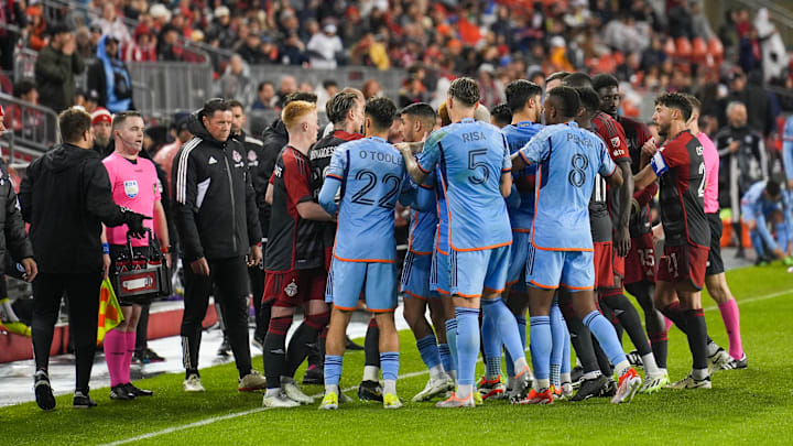 A chaotic end to the match between Toronto FC and New York City FC.