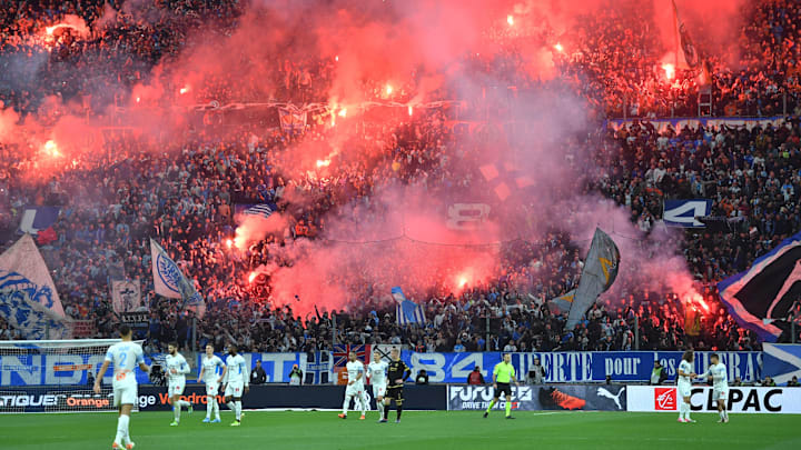 Gli ultras dell'Olympique Marsiglia