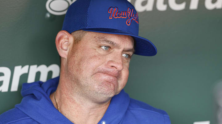 Apr 17, 2026; Chicago, Illinois, USA; New York Mets manager Carlos Mendoza (64) speaks before a baseball game against the Chicago Cubs at Wrigley Field. Mandatory Credit: Kamil Krzaczynski-Imagn Images