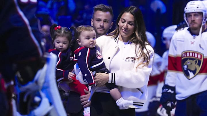 Johnny Gaudreau's wife Meredith gave birth to her third child.