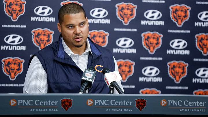 Chicago Bears general manager Ryan Poles. Chicago Bears general manager Ryan Poles.