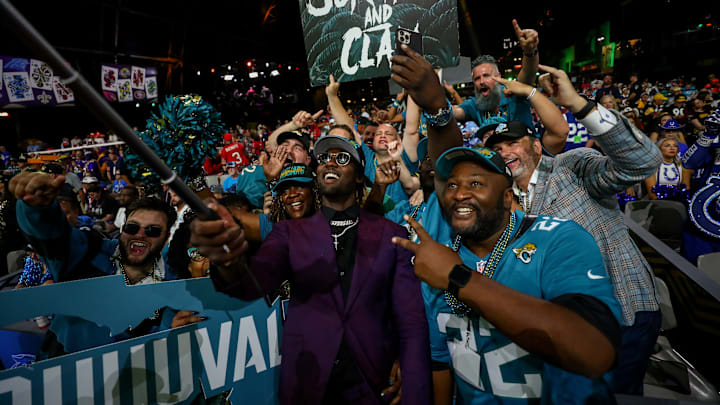 Jacksonville Jaguars fans at the 2023 NFL Draft. 