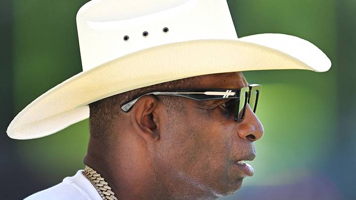 Jul 30, 2026; Berea, OH, USA; Former NFL player Deion Sanders arrives at Cleveland Browns training camp at CrossCountry Mortgage Campus Jul 30, 2026; Berea, OH, USA; Former NFL player Deion Sanders arrives at Cleveland Browns training camp at CrossCountry Mortgage Campus