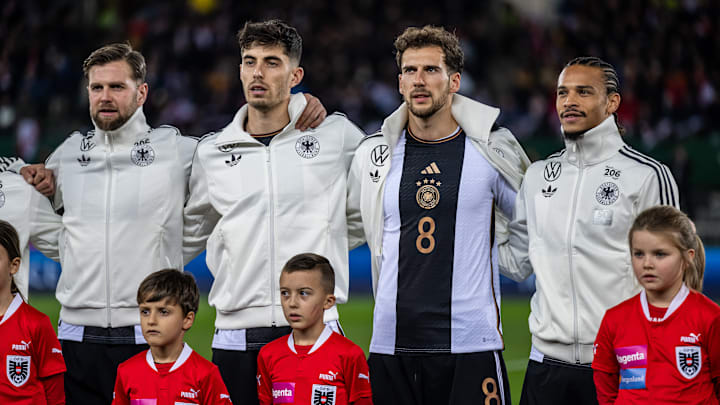 Leon Goretzka mit Füllkrug, Havertz und Sané bei der Nationalelf