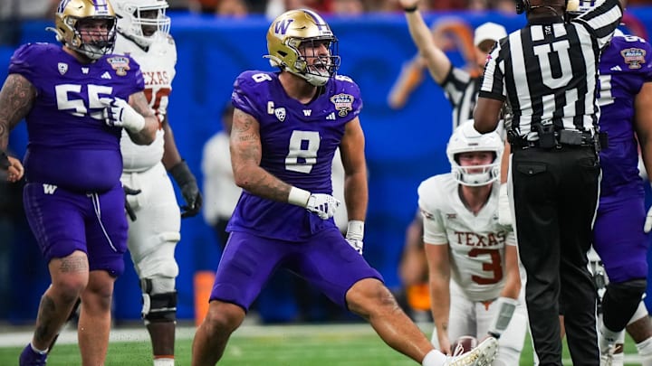 Bralen Trice is shown at the 2024 Sugar Bowl against Texas, having a big day. 