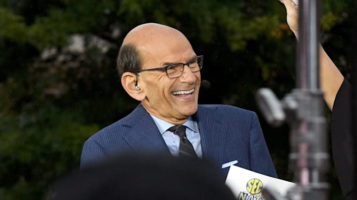 Paul Finebaum in the rain