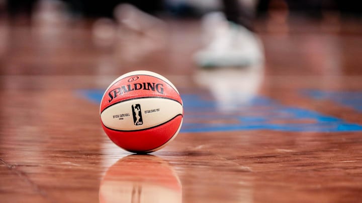 May 9, 2019; New York City, NY, USA; A general view of the game ball during the preseason WNBA game between the New York Liberty and the China National Team at Barclays Center. Mandatory Credit: Vincent Carchietta-Imagn Images May 9, 2019; New York City, NY, USA; A general view of the game ball during the preseason WNBA game between the New York Liberty and the China National Team at Barclays Center. Mandatory Credit: Vincent Carchietta-Imagn Images
