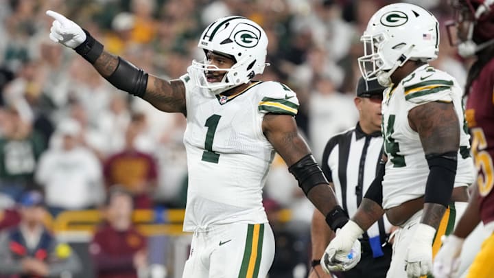 Green Bay Packers defensive end Micah Parsons reacts in the first quarter against the Washington Commanders. Green Bay Packers defensive end Micah Parsons reacts in the first quarter against the Washington Commanders.