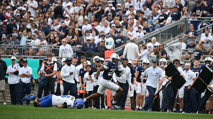 Penn State Nittany Lions running back Quinton Martin Jr. runs for a touchdown vs. the Buffalo Bulls at Beaver Stadium.