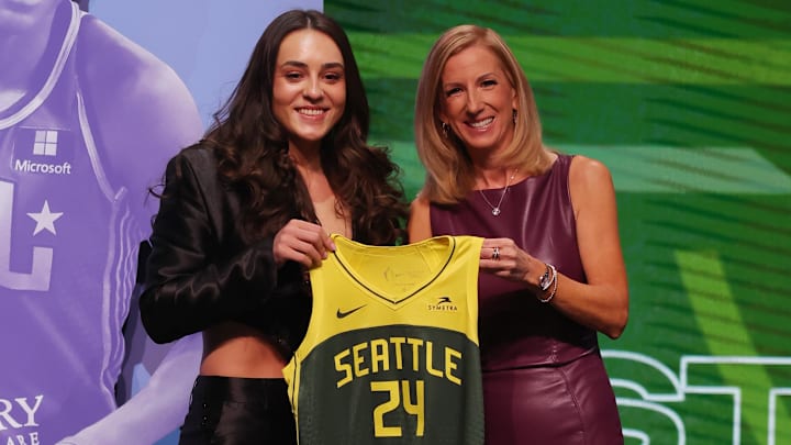 The Storm selected Muhl with the No. 14 pick of the 2024 WNBA draft.