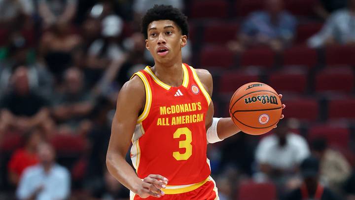 Mar 31, 2026; Glendale, AZ, USA; Bruce Branch III (3) during the McDonalds All American Boys Game at Desert Diamond Arena. Mandatory Credit: Mark J. Rebilas-Imagn Images Mar 31, 2026; Glendale, AZ, USA; Bruce Branch III (3) during the McDonalds All American Boys Game at Desert Diamond Arena. Mandatory Credit: Mark J. Rebilas-Imagn Images