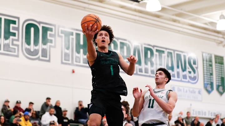 Stanford-signee Julius Price with two of his 16 points helping the Knights to a 19-point victory over host De La Salle at the 28th MLK Classic on Monday. St. Joseph moved up a sport this week in the High School On SI California rankings. 