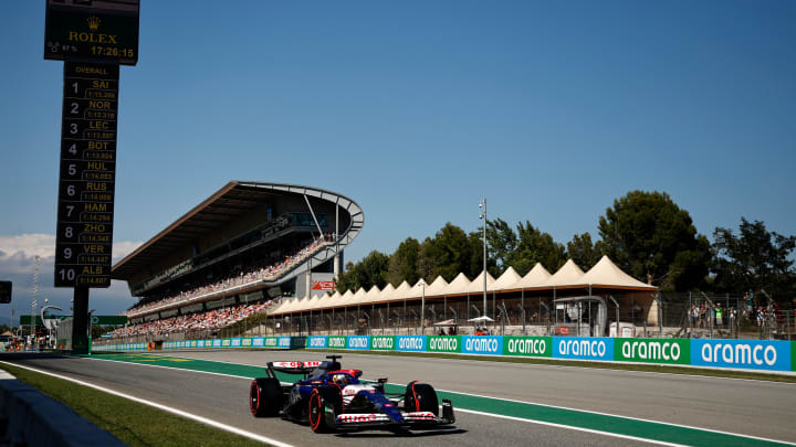 Daniel Ricciardo of Australia driving the (3) Visa Cash App RB VCARB 01 on track during practice ahead of the F1 Grand Prix of Spain at Circuit de Barcelona-Catalunya on June 21, 2024 in Barcelona, Spain. (Photo by Chris Graythen/Getty Images) Daniel Ricciardo of Australia driving the (3) Visa Cash App RB VCARB 01 on track during practice ahead of the F1 Grand Prix of Spain at Circuit de Barcelona-Catalunya on June 21, 2024 in Barcelona, Spain. (Photo by Chris Graythen/Getty Images)