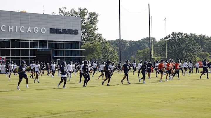 The Bears hit the practice field for the first time and the offense struggled.