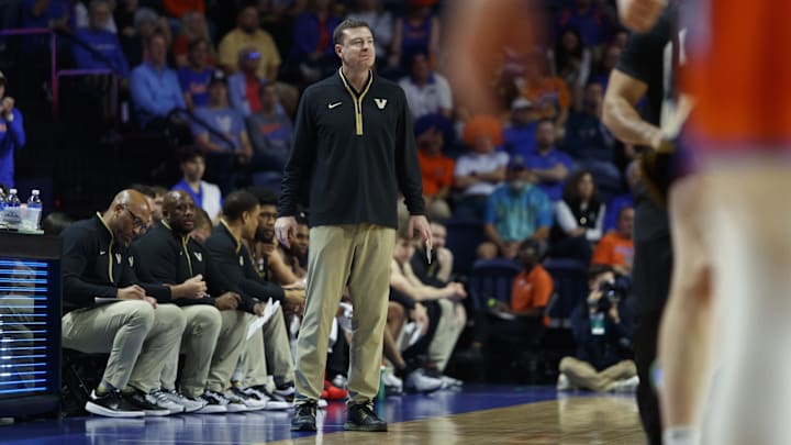 Vanderbilt Commodores head coach Mark Byington during the game against the Florida Gators at Exactech Arena at the Stephen C. O'Connell Center.