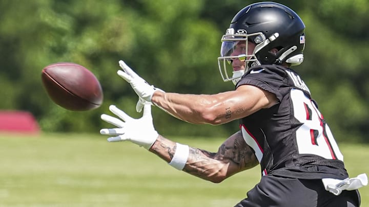 Atlanta Falcons wide receiver Casey Washington (82) in action during Rookie Minicamp at the Falcons Training Camp.  