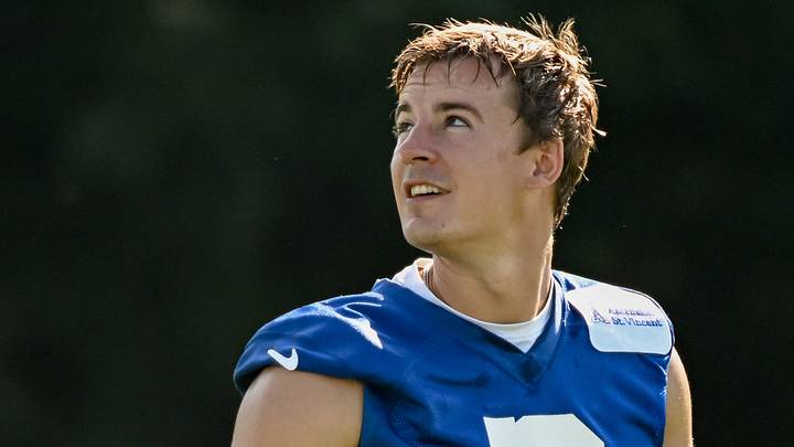 Jul 31, 2026; Westfield, IN, USA; Indianapolis Colts place kicker Spencer Shrader (3) participates in a drill on day three of training camp at Grand Park Sports Campus. Mandatory Credit: Robert Goddin-Imagn Images Jul 31, 2026; Westfield, IN, USA; Indianapolis Colts place kicker Spencer Shrader (3) participates in a drill on day three of training camp at Grand Park Sports Campus. Mandatory Credit: Robert Goddin-Imagn Images