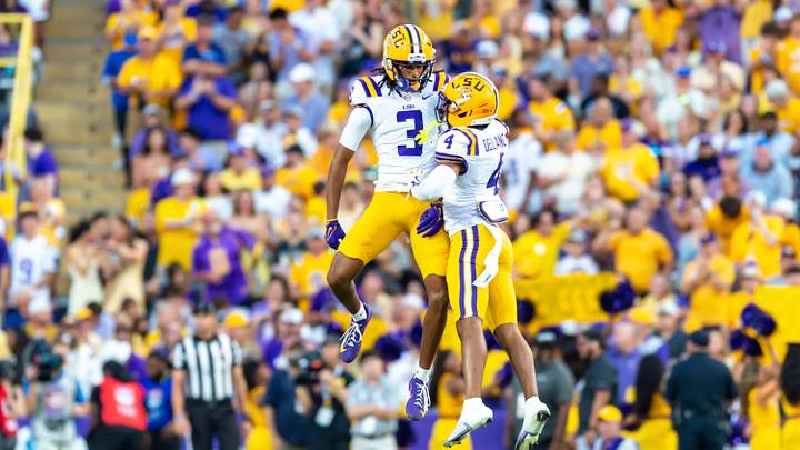 DJ Pickett 3 and Mansoor Delane 4, LSU Tigers take on the Florida Gators. Sept 13, 2025; Baton Rouge, Louisiana, USA; at Tiger Stadium. DJ Pickett 3 and Mansoor Delane 4, LSU Tigers take on the Florida Gators. Sept 13, 2025; Baton Rouge, Louisiana, USA; at Tiger Stadium.