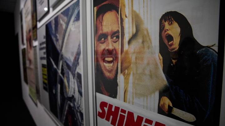 Poster for the film 'The Shining' by film director Stanley Kubrick, on January 16, 2022, in Madrid, Spain